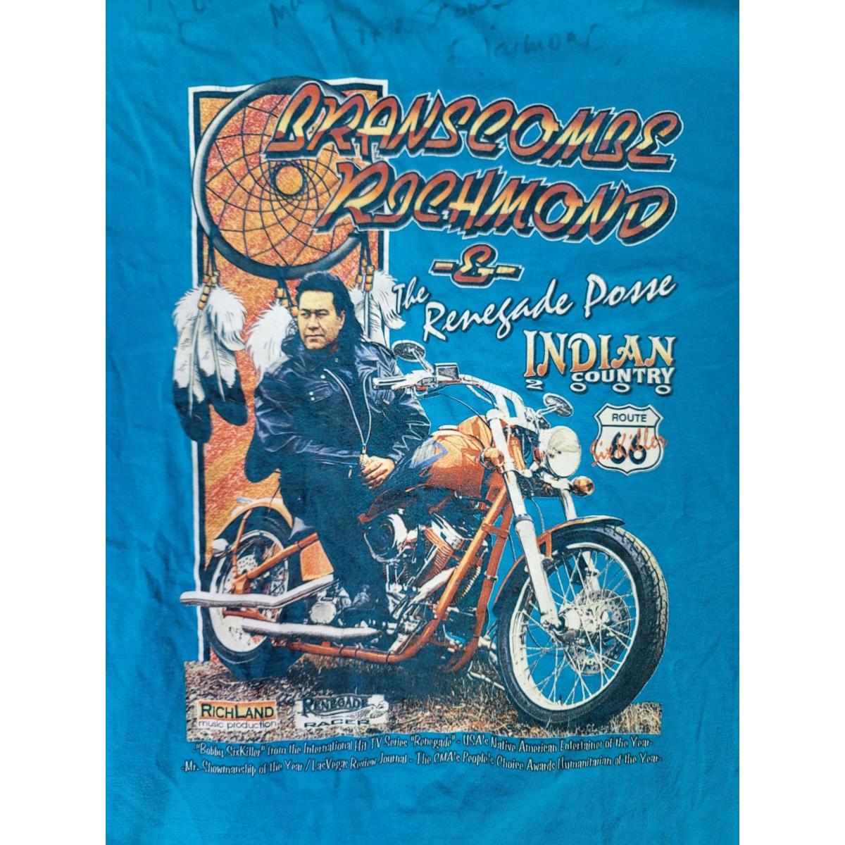 Vtg 90s Branscombe Richmond Signed T Shirt 2xl Renegade Tv Series Posse Tour Ii